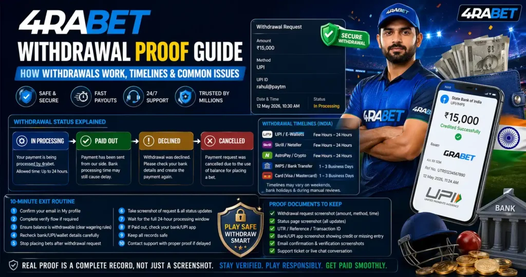 4rabet Withdrawal Proof Guide How Withdrawals Work, Timelines and Common Issues